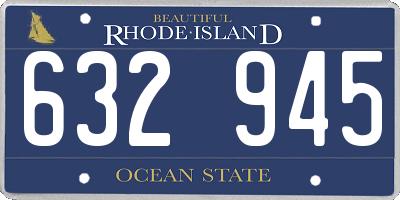 RI license plate 632945