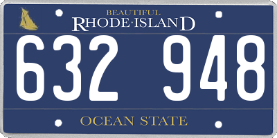 RI license plate 632948