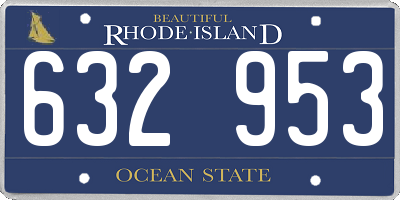 RI license plate 632953