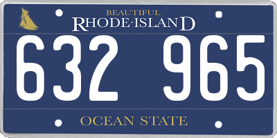 RI license plate 632965