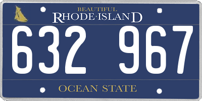 RI license plate 632967