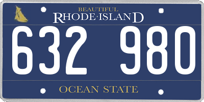 RI license plate 632980