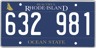 RI license plate 632981