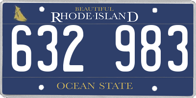 RI license plate 632983