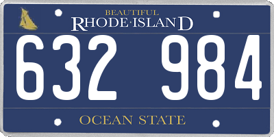 RI license plate 632984