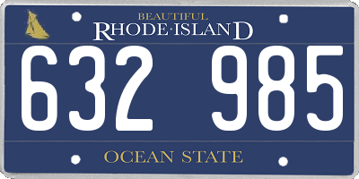 RI license plate 632985