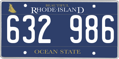 RI license plate 632986