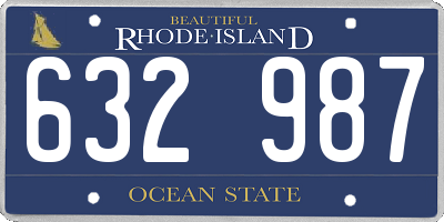 RI license plate 632987