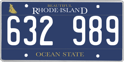 RI license plate 632989