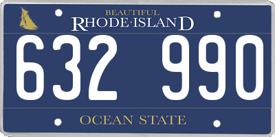 RI license plate 632990