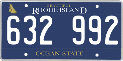 RI license plate 632992