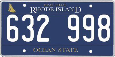 RI license plate 632998