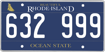 RI license plate 632999