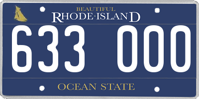 RI license plate 633000