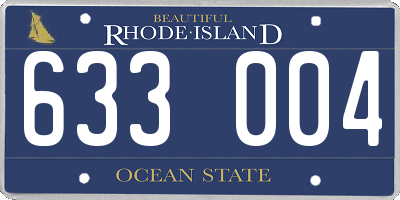 RI license plate 633004