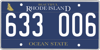 RI license plate 633006