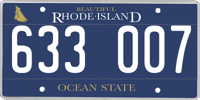 RI license plate 633007