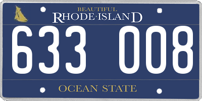 RI license plate 633008