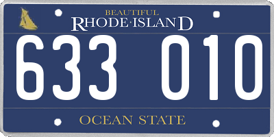 RI license plate 633010