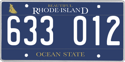 RI license plate 633012
