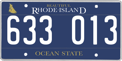 RI license plate 633013