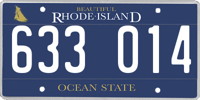 RI license plate 633014