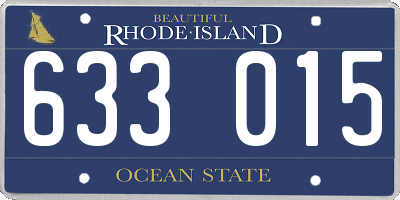 RI license plate 633015