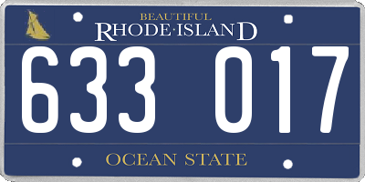 RI license plate 633017