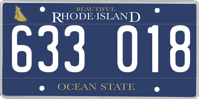 RI license plate 633018