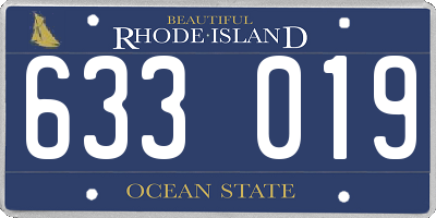 RI license plate 633019
