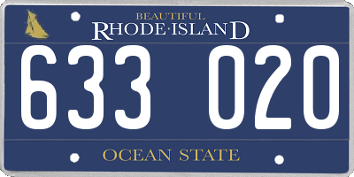 RI license plate 633020
