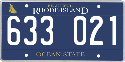 RI license plate 633021