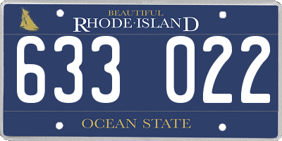 RI license plate 633022