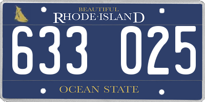 RI license plate 633025