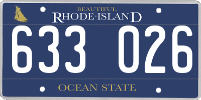 RI license plate 633026