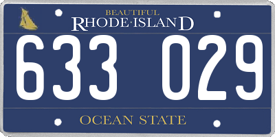 RI license plate 633029