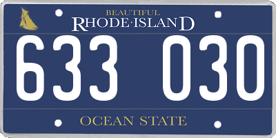 RI license plate 633030