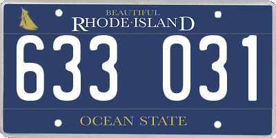 RI license plate 633031