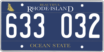 RI license plate 633032