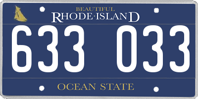 RI license plate 633033