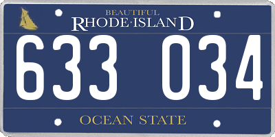RI license plate 633034
