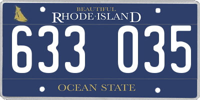 RI license plate 633035