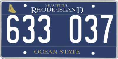 RI license plate 633037