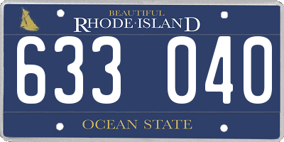 RI license plate 633040