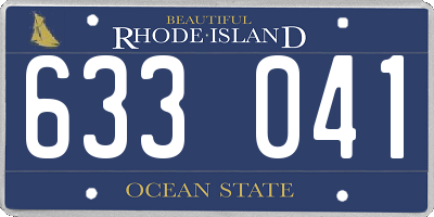 RI license plate 633041