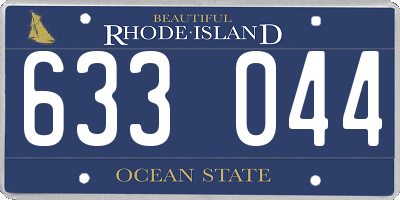 RI license plate 633044