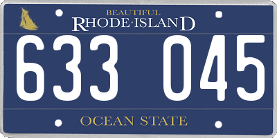 RI license plate 633045