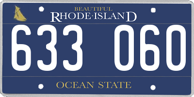 RI license plate 633060