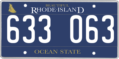 RI license plate 633063