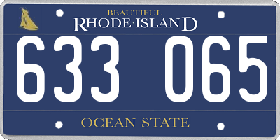 RI license plate 633065